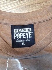 Reason Men’s Brown Popeye Graphic Print Crew Neck Short Sleeve Tee Size S