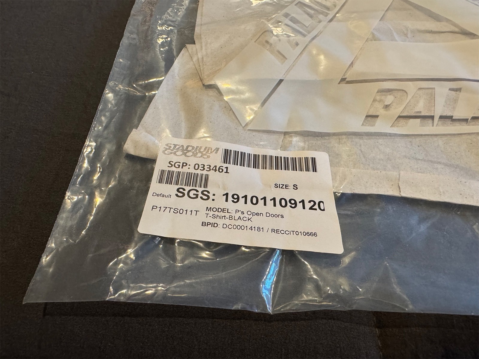 Palace P's Open Doors T-Shirt Black Size Small Fall/Winter 2019 Pre-Owned gallery