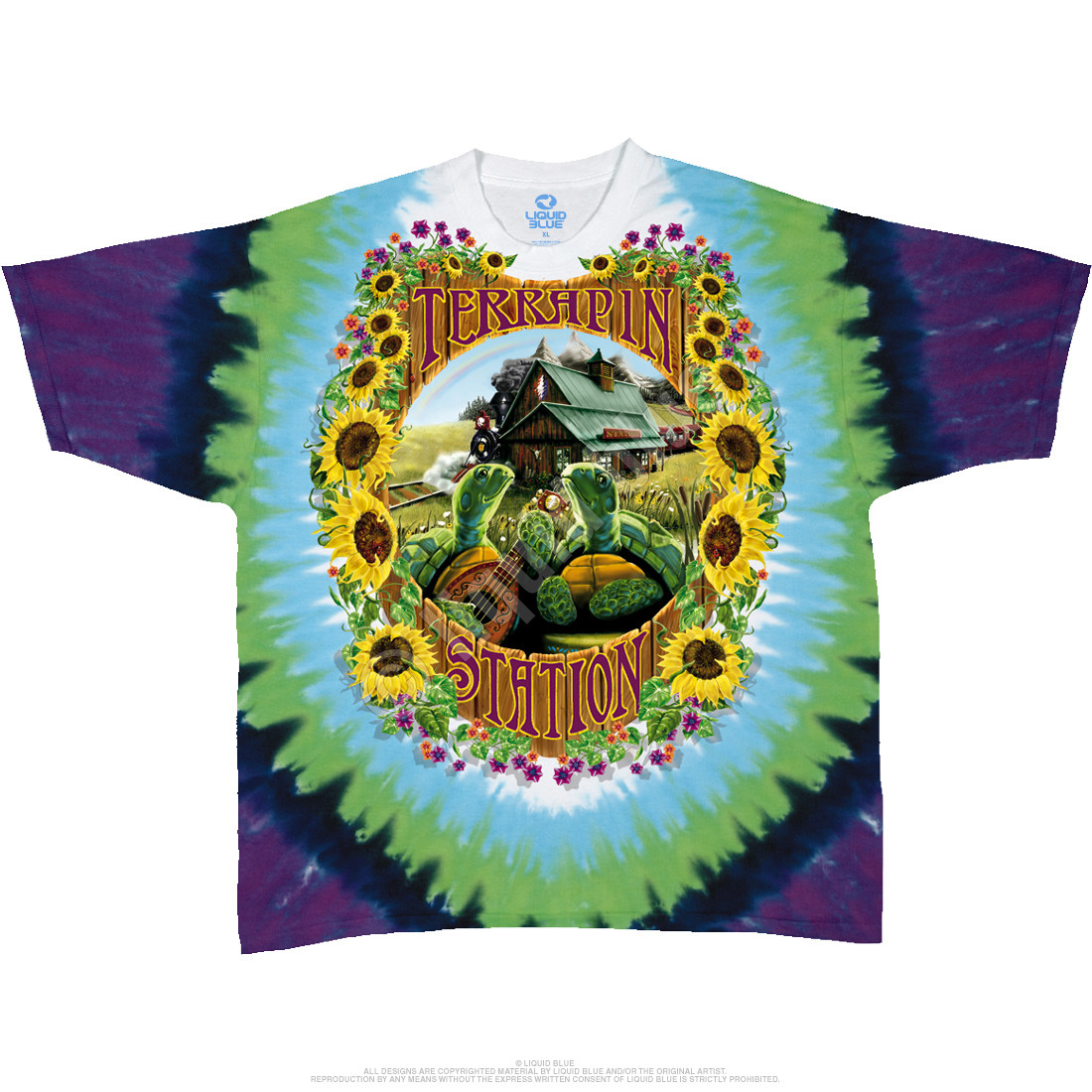 GRATEFUL DEAD-TERRAPIN STATION-2 SIDED TIE DYE T-SHIRT- S,M,L,XL,2X-3X,4X,5X,6X gallery