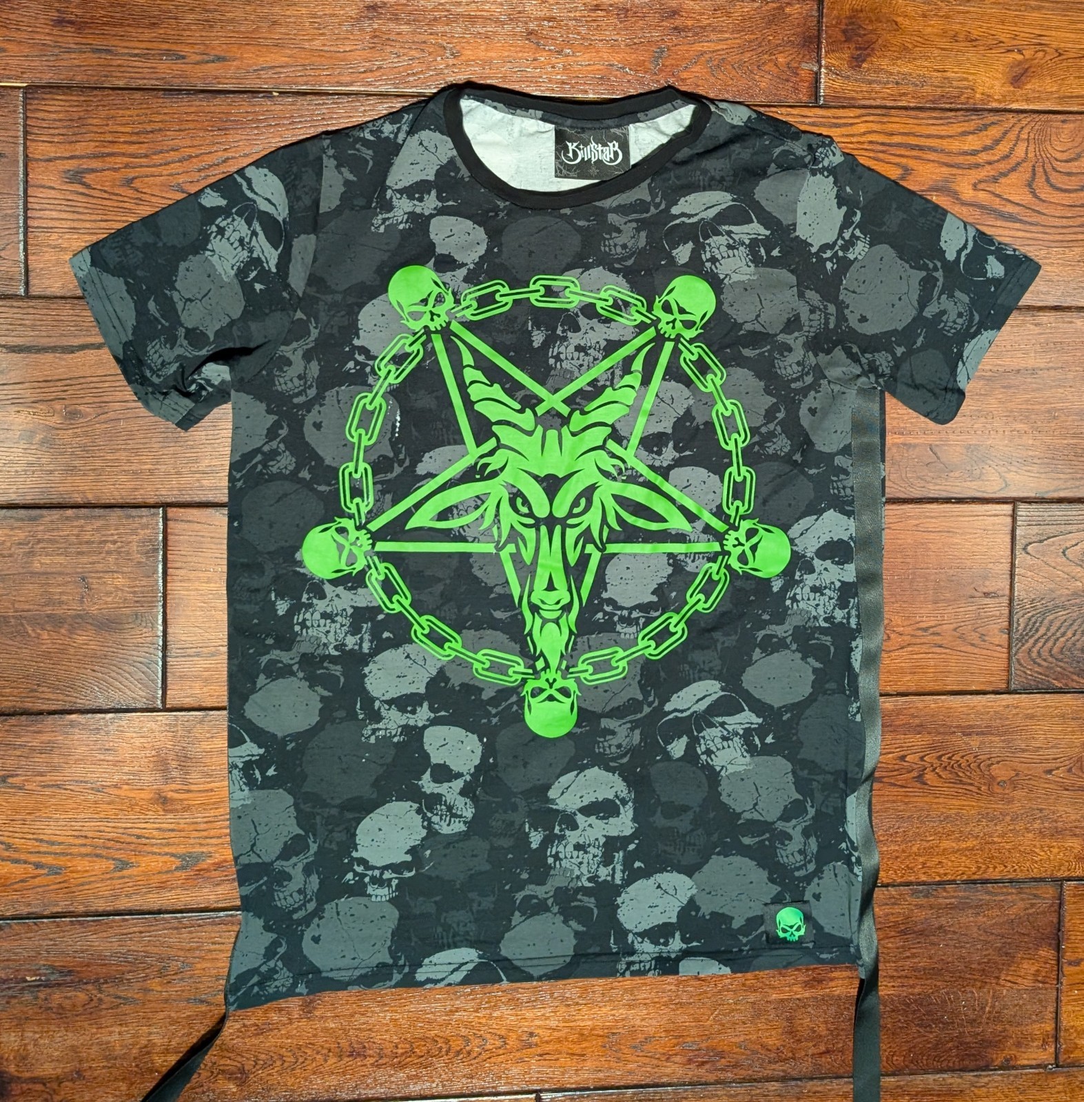 Killstar Tzompantli T-Shirt Unisex Pentagram Satanic Skull Goth Punk Size Large gallery