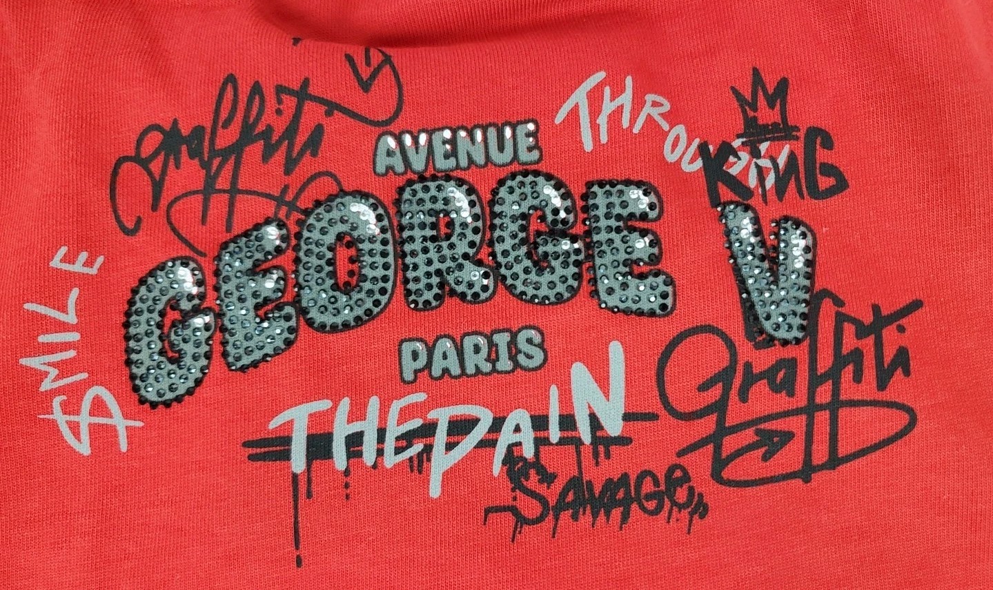 NWT Men's Avenue George V Paris Red Teddy Bear Rhinestone T Shirt Size XL gallery