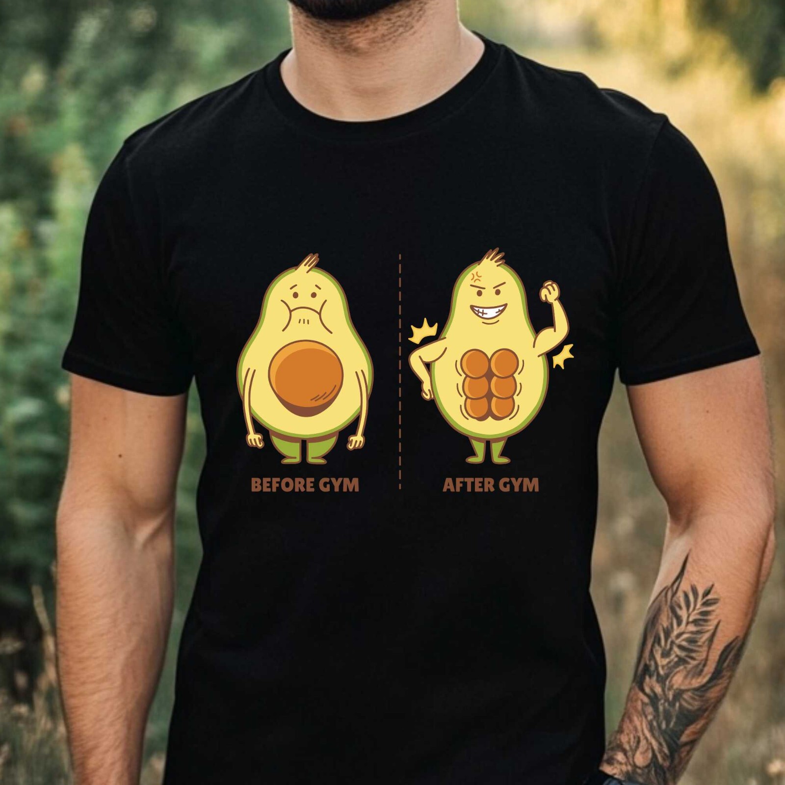 Mens Avocado Print Cotton T-Shirt Size XS to 5XL gallery