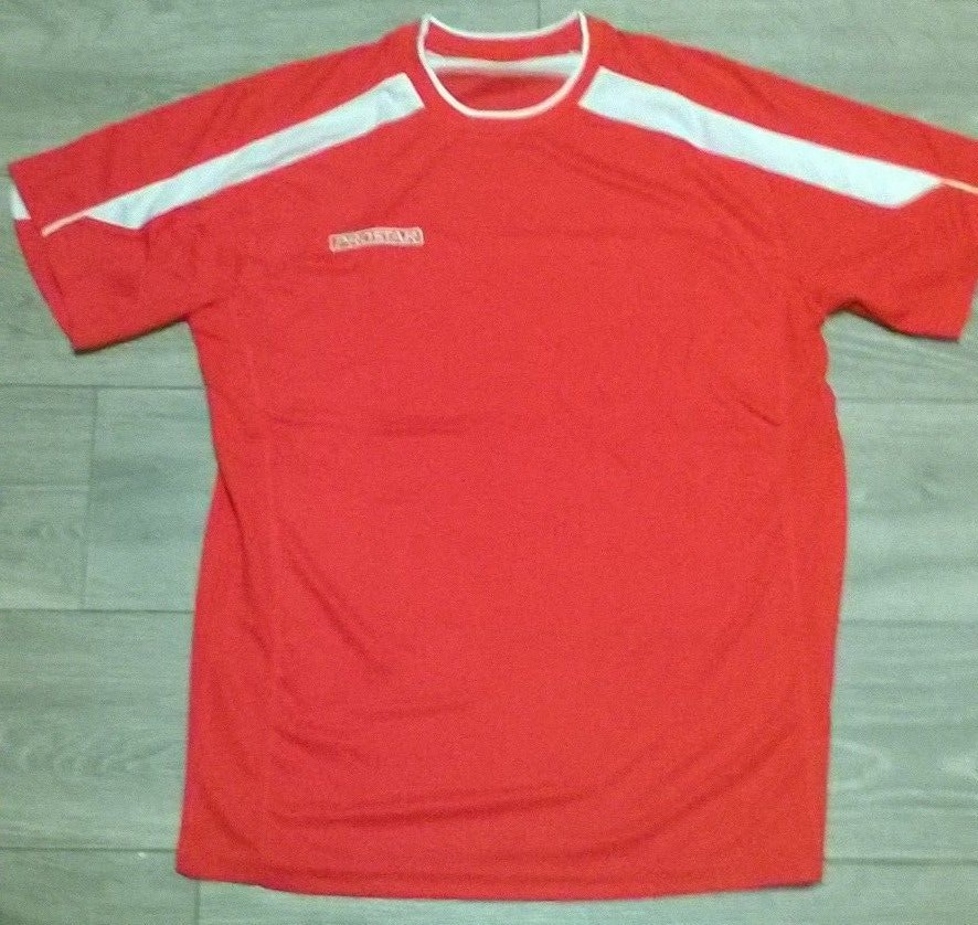 mens red white Prostar sports gym fitness exercise training team top t shirt NEW gallery