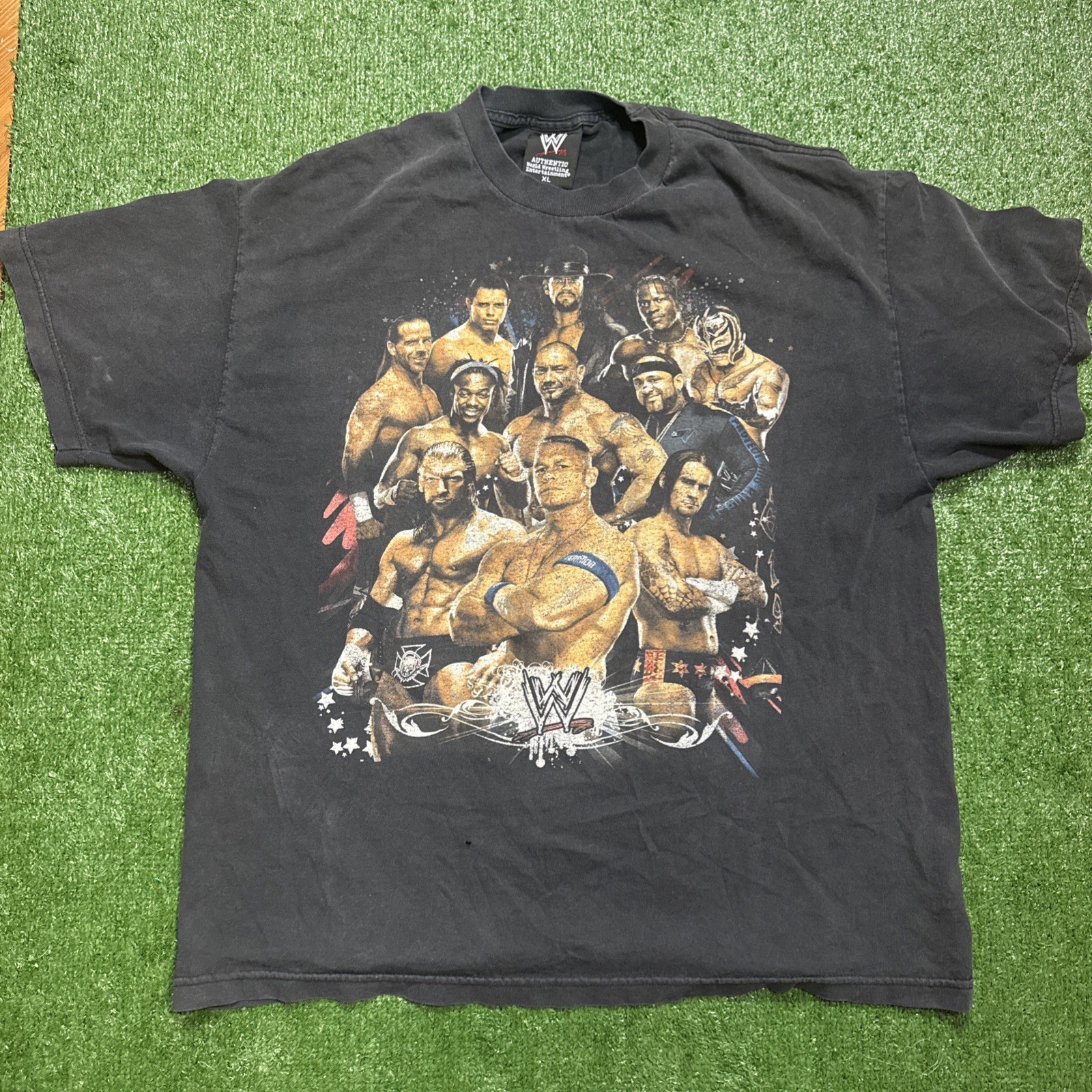 Vintage Faded Distressed WWE John Cena Kane Wrestling WWF AOP 2007 T-Shirt Sz XL gallery