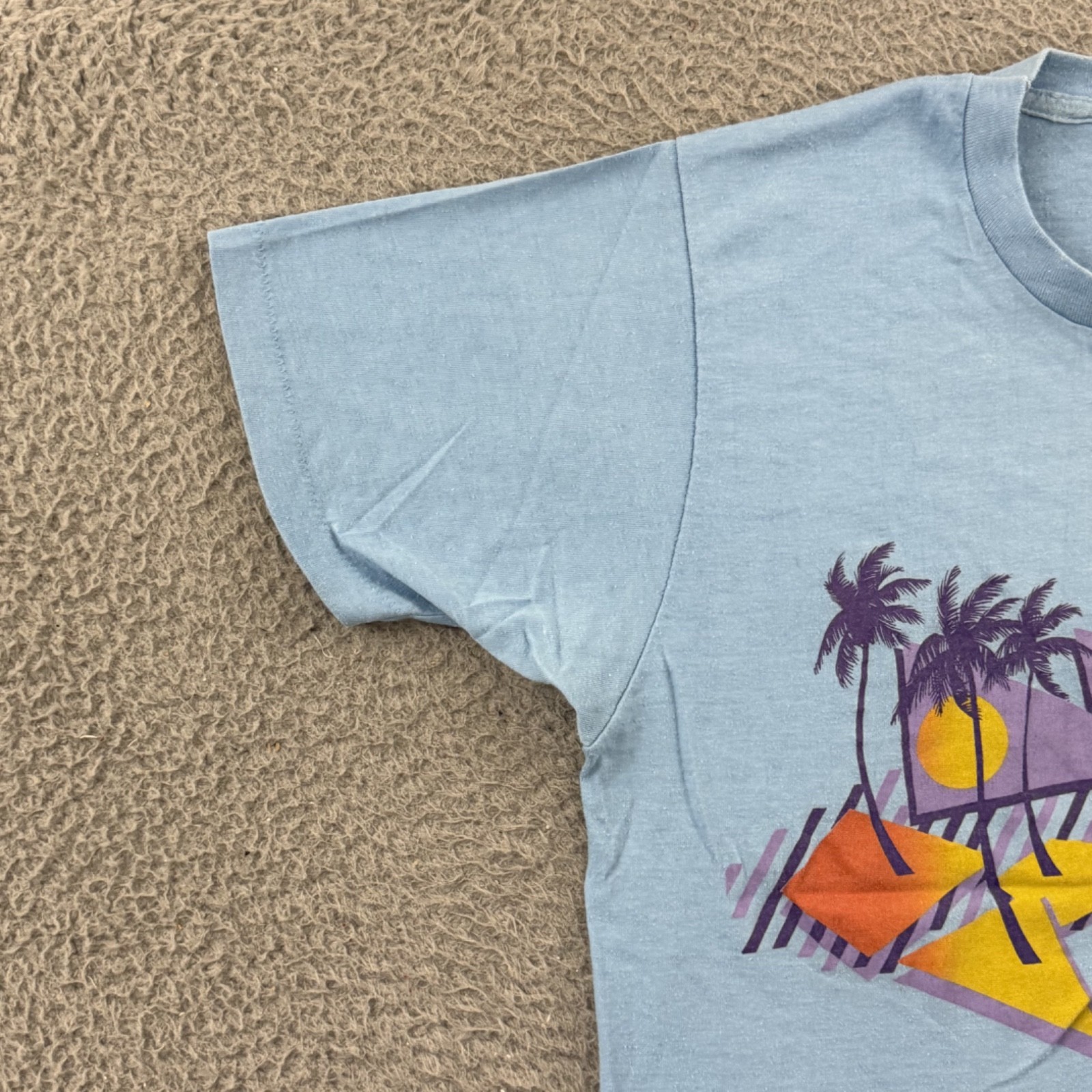 Vintage Marco Island Shirt Adult Medium Blue 80s Beach Tropical Florida USA gallery