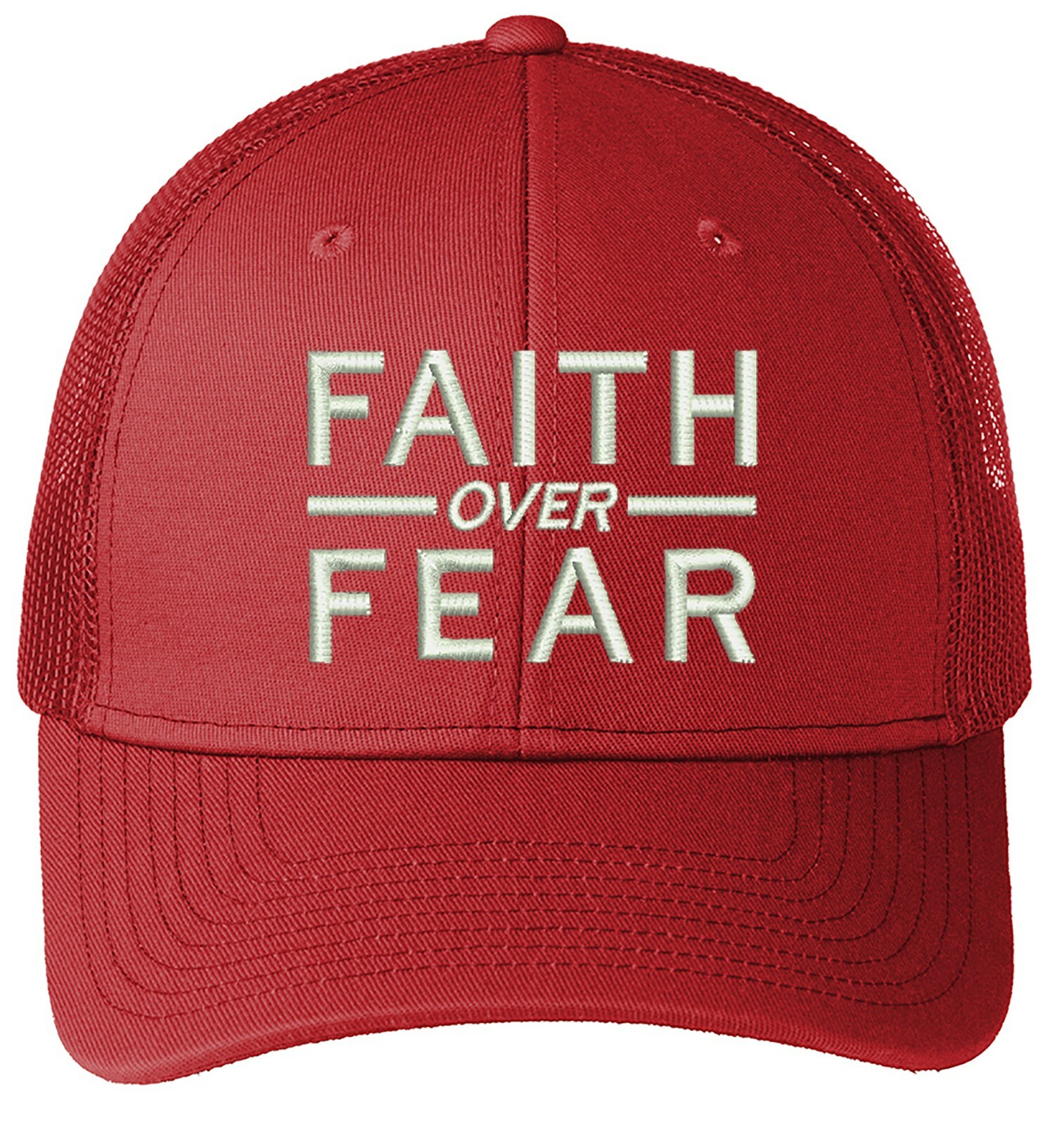 Faith Over Fear Embroidered Trucker Structured Adjustable One Size Fits All Hat gallery