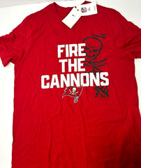 The Nike Tee Tampa Bay Buccaneers Fire The Cannons Red T-Shirt Mens Size Large