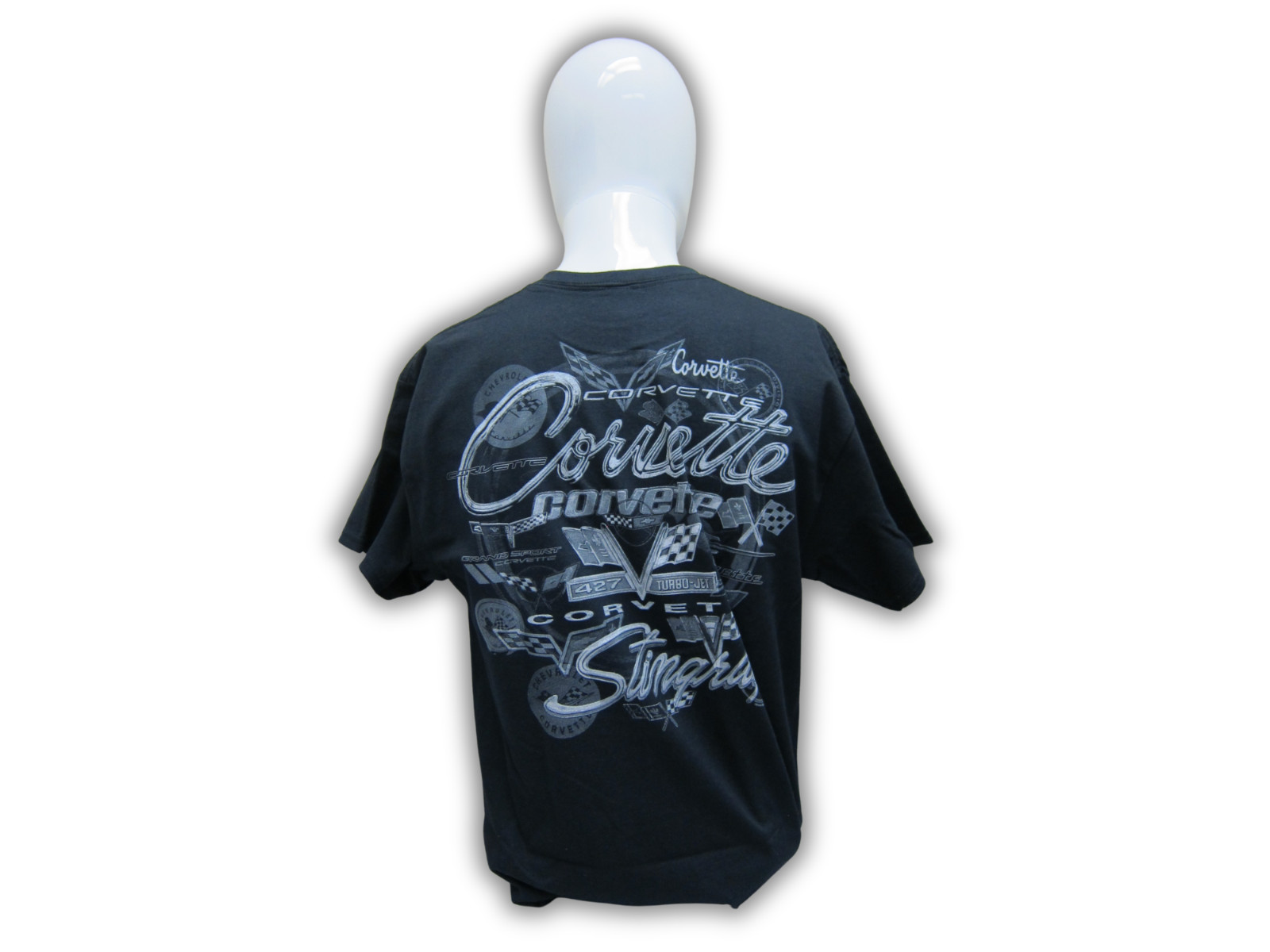 Chevrolet Corvette All Year Logo C1-C8 Graphic Black T-Shirt Official Licensed gallery