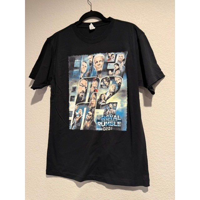 WWE Royal Rumble 2025 Indianapolis T-Shirt Cody Rhodes Kevin Owens Black Mens L gallery