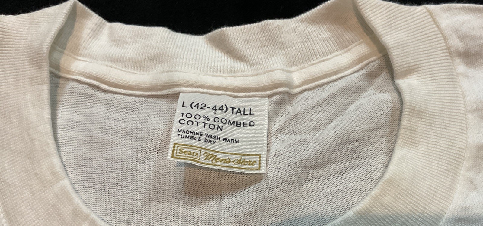 Sears Mens Store Vintage Plain White T Shirt Blank 100% Combed Cotton Large Tall gallery