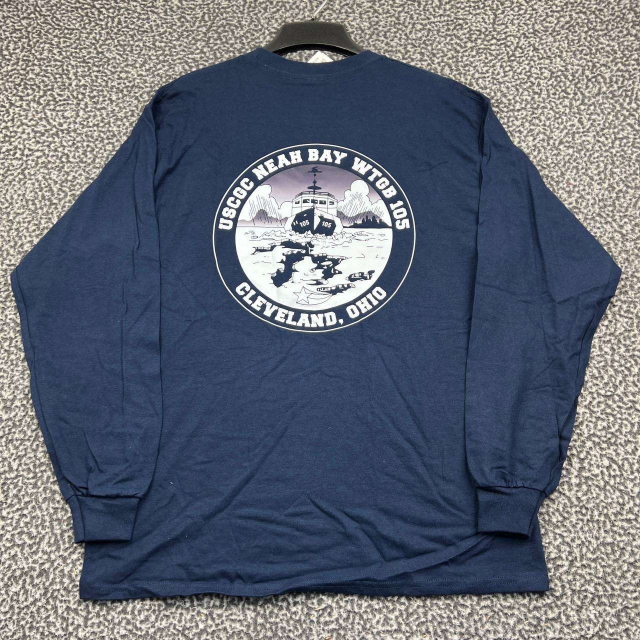 MV Sport US Coast Guard Neah Bay Cleveland Ohio Shirt Men Large Long Sleeve Navy