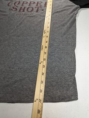 Copper Shot Distillery T Shirt Size Large Bastrop Texas 3/4 Raglan Ringer