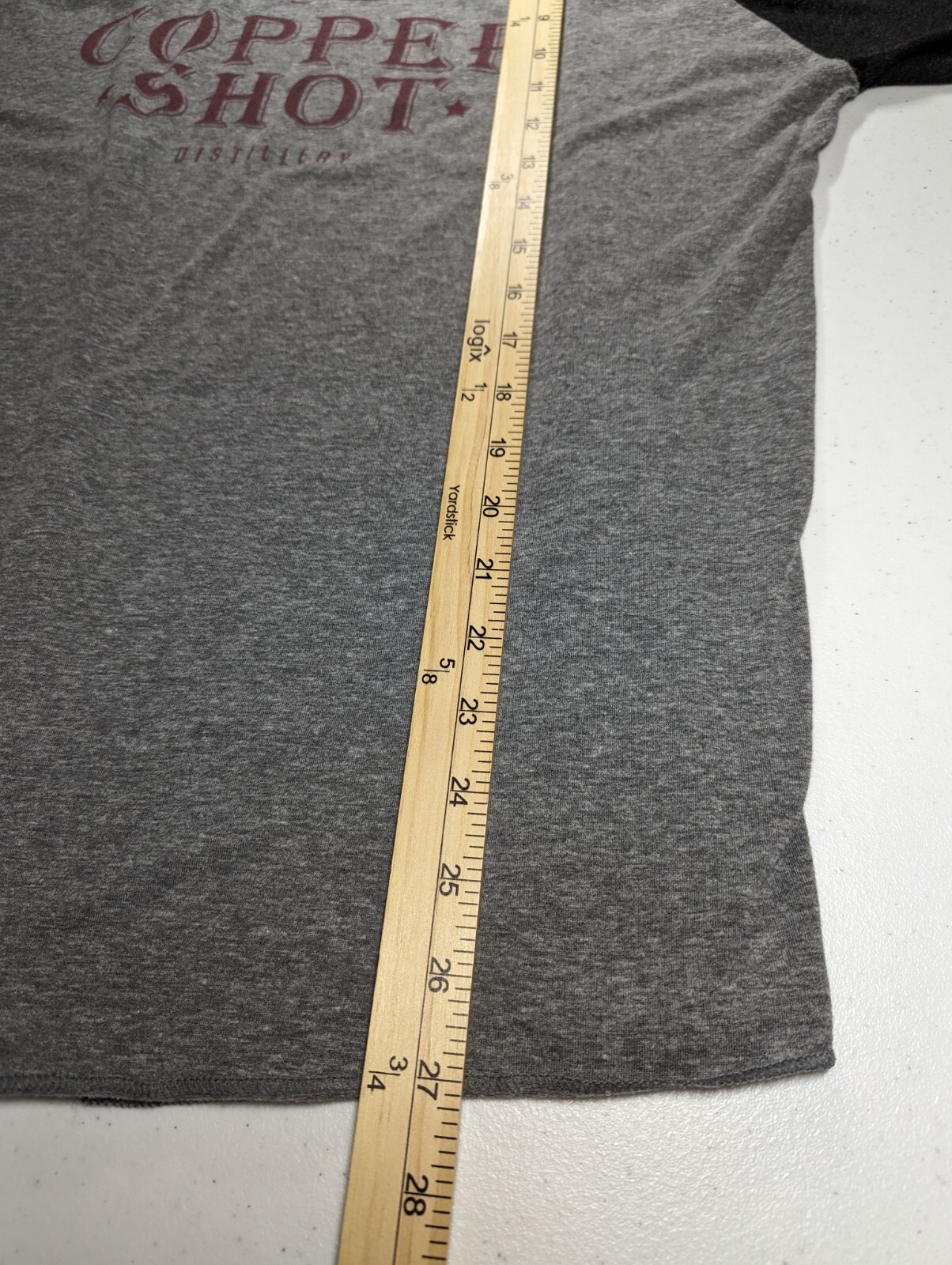 Copper Shot Distillery T Shirt Size Large Bastrop Texas 3/4 Raglan Ringer gallery