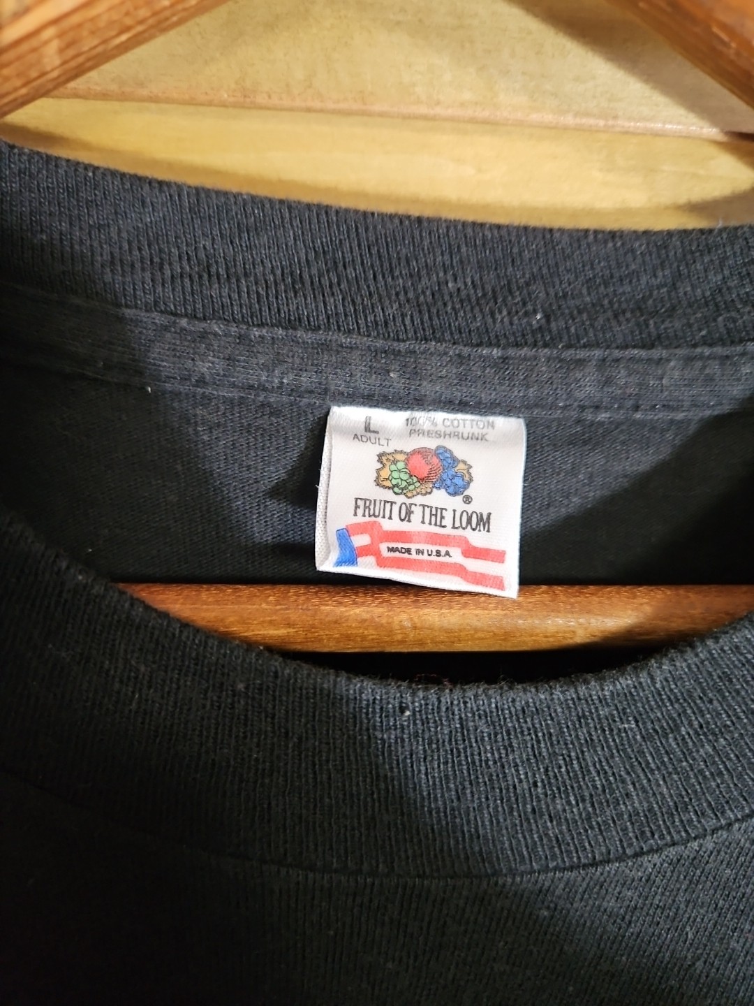 Vintage 90s FOTL Single Stitch Black Tee T Shirt Unknown Band Obscure Large gallery