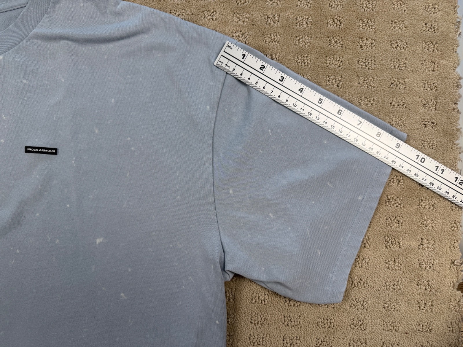 Men’s Under Armour 2XL Loose T-Shirt with bleach splatter design #1105 gallery
