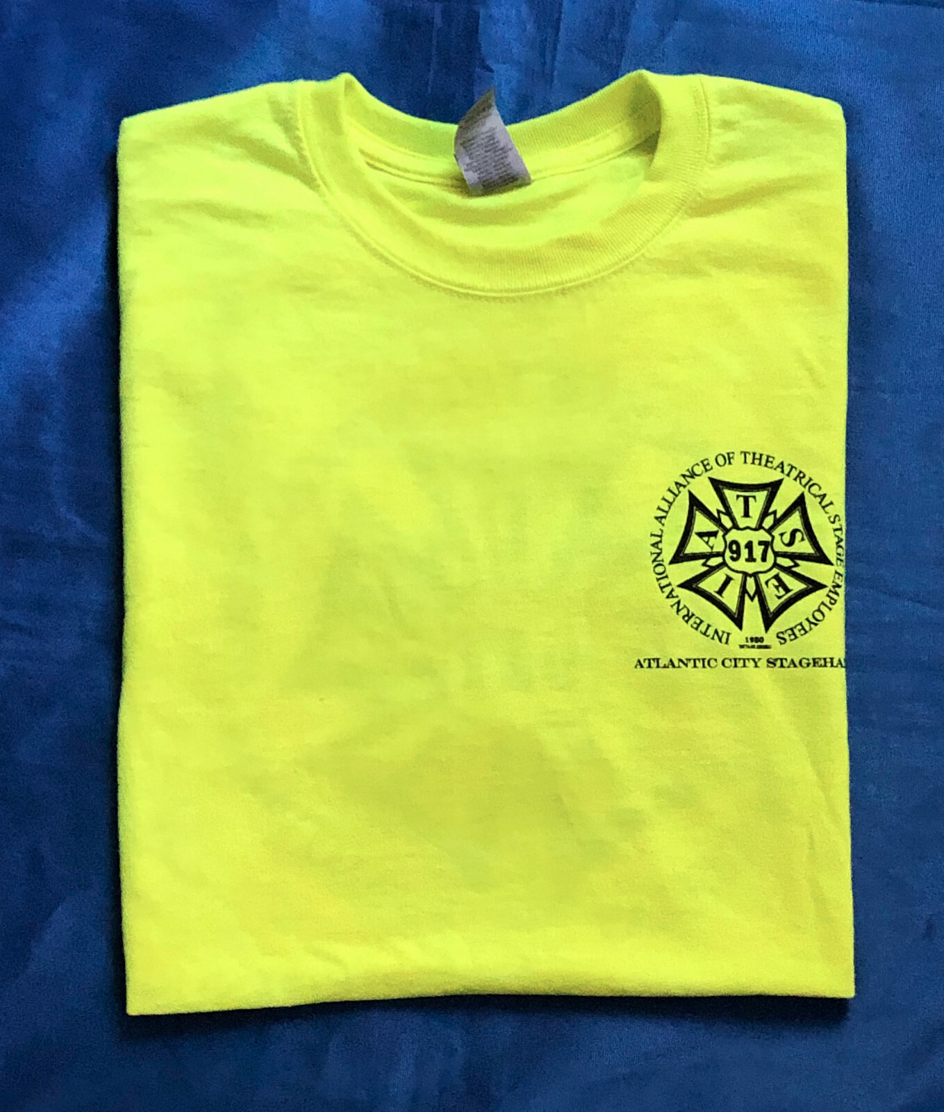 IATSE Local 917 Atlantic City Stagehands Union T-shirt, Safety Yellow/Green, New gallery