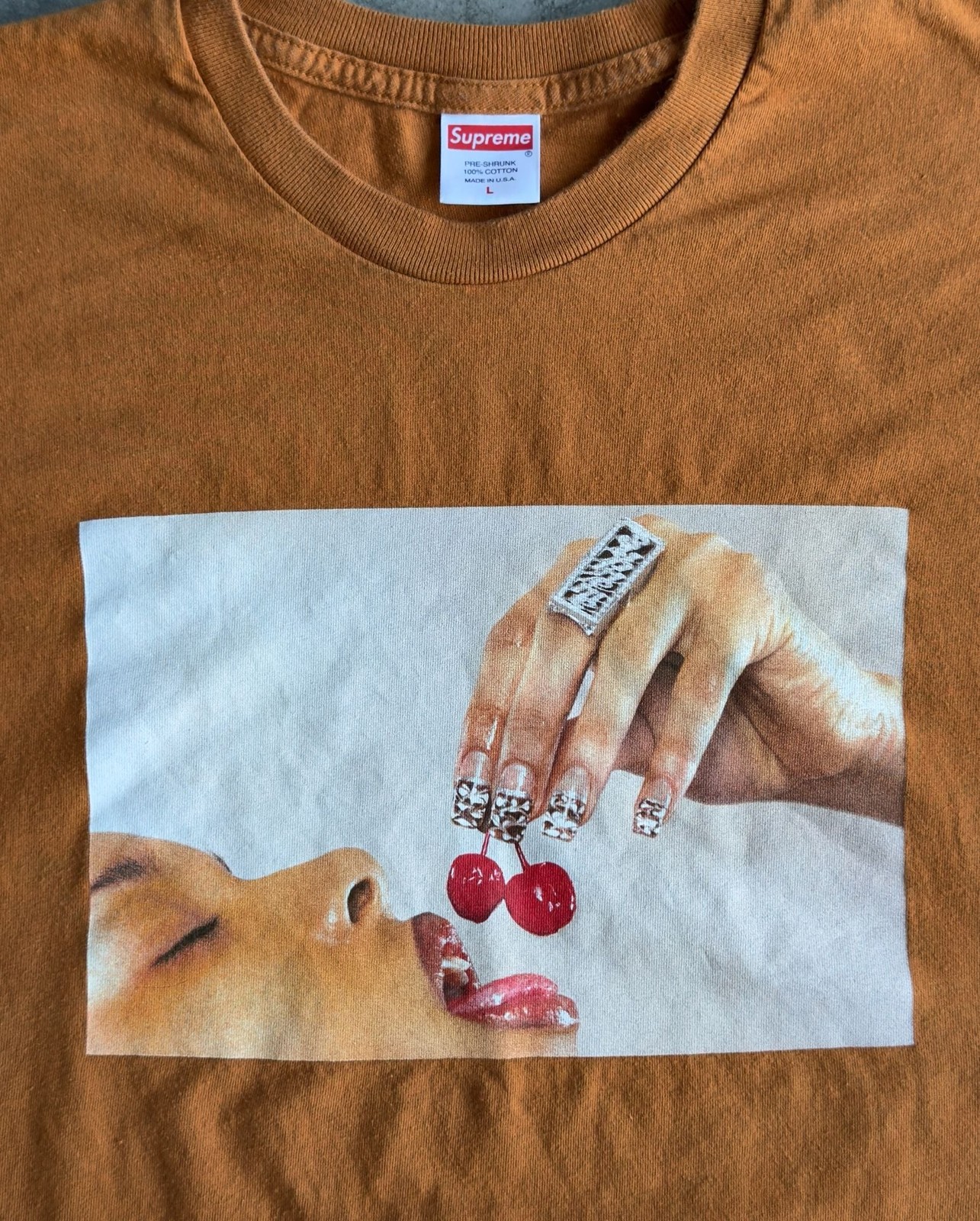 Supreme Cherries Burnt Orange Tee Shirt gallery