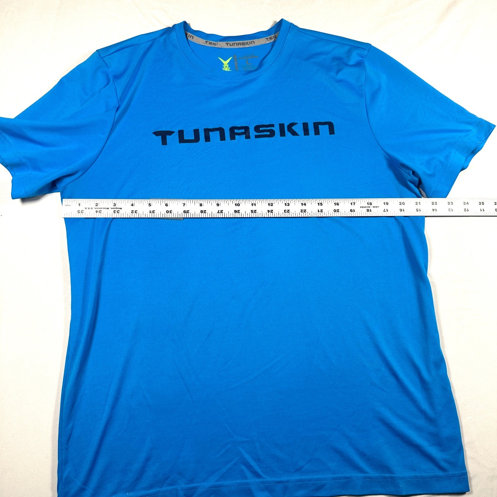 Tunaskin Mens Blue Performance T-Shirt Recycled Polyester Fishing Top Large gallery