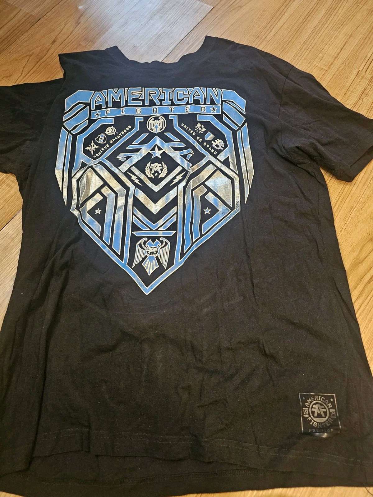 American Fighter T Shirt Blue and Black Mens Size XL Graphic