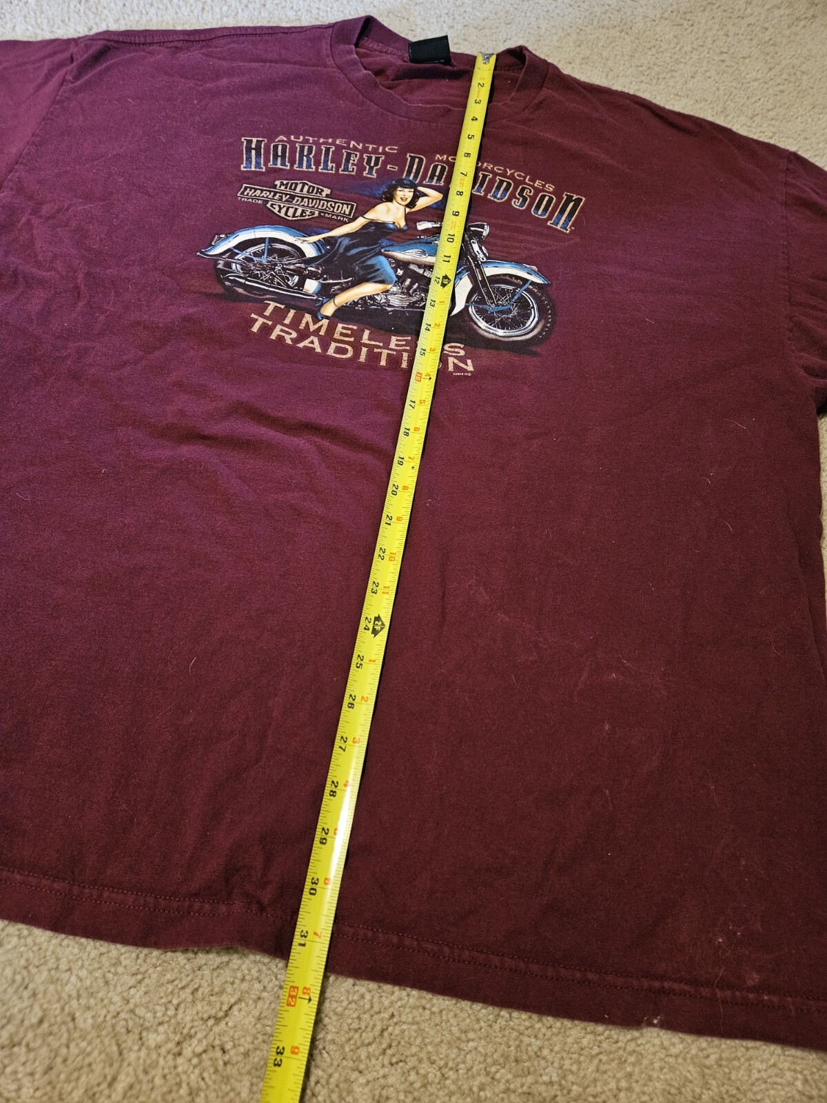 Harley Davidson T Shirt Roughneck Longview, TX Maroon See Measurements Used XL gallery