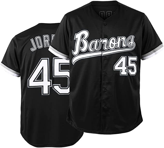 Tocament Birmingham Barons Michael Jordan 45 Baseball Jersey Black Size LARGE gallery