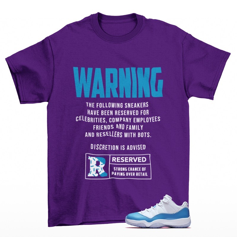 Reserved Shirt Purple to Match Jordan 11 Low University Blue FV5104-100