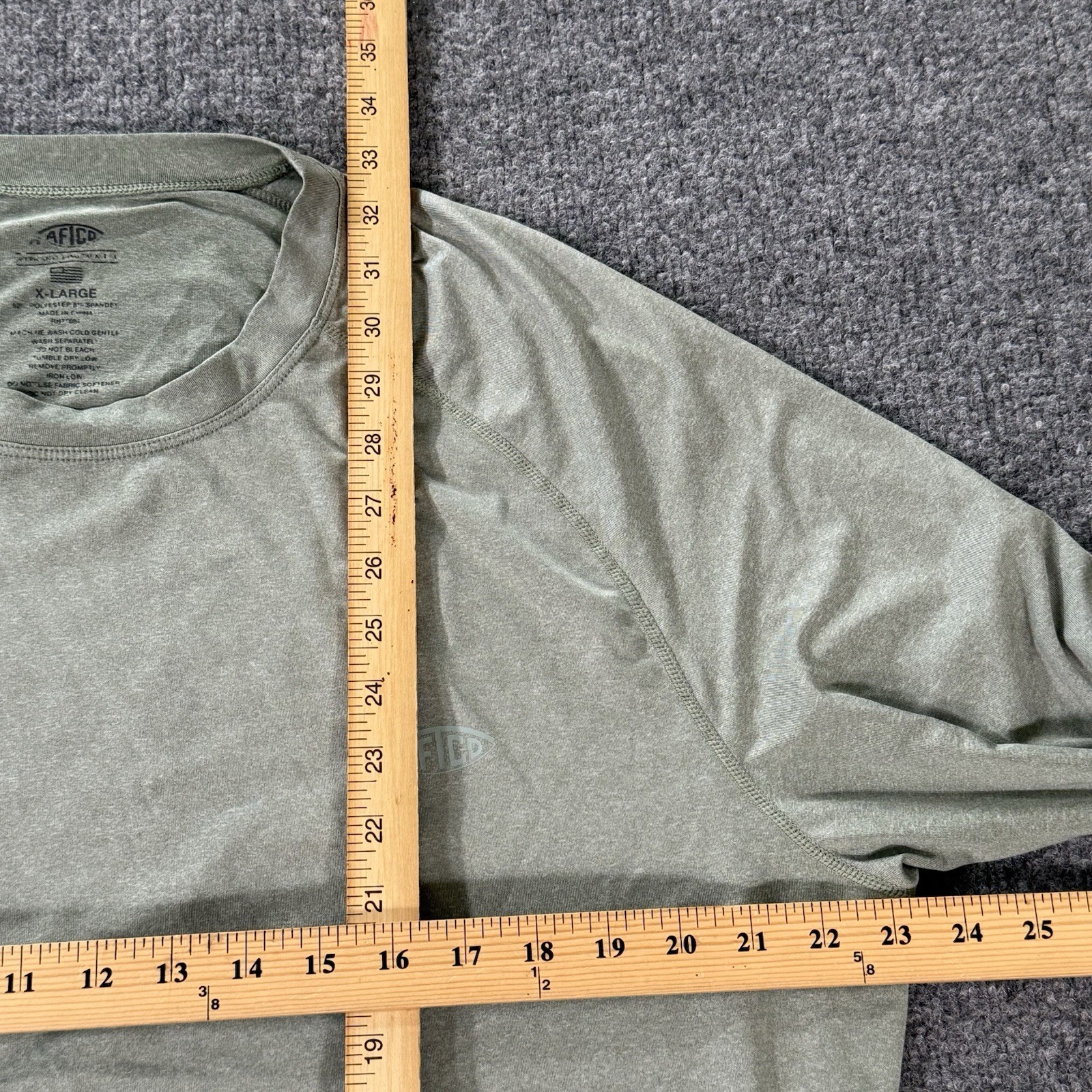AFTCO Shirt Mens XL Green Performance Fishing Long Sleeve Lightweight Stretch gallery