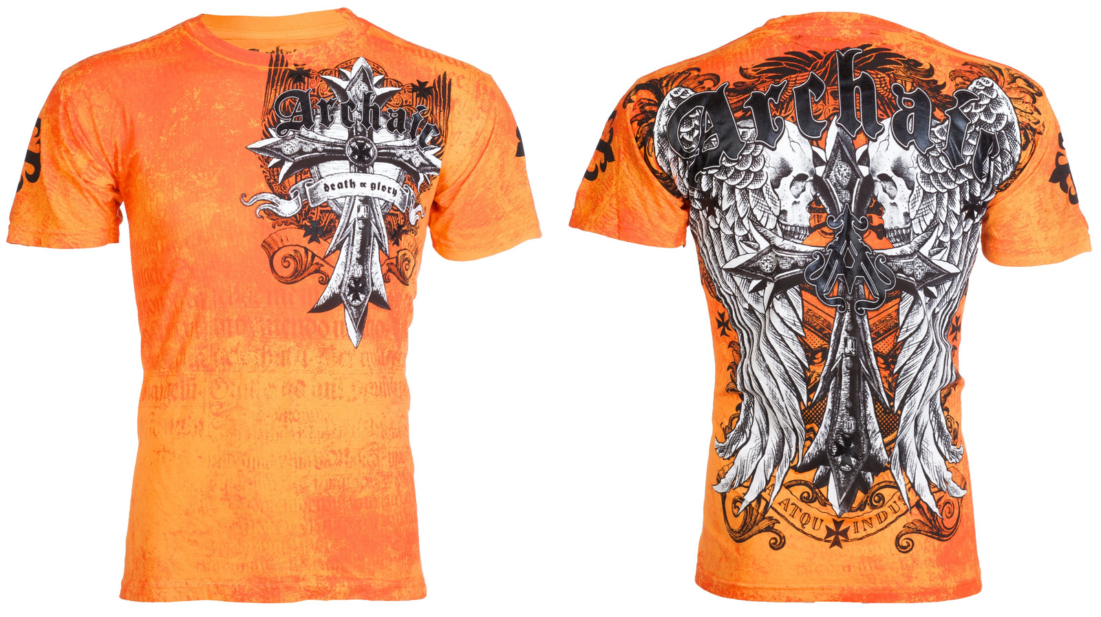 ARCHAIC AFFLICTION Men's T-Shirt LUSTROUS Wings Skull Biker S-5XL $40 gallery