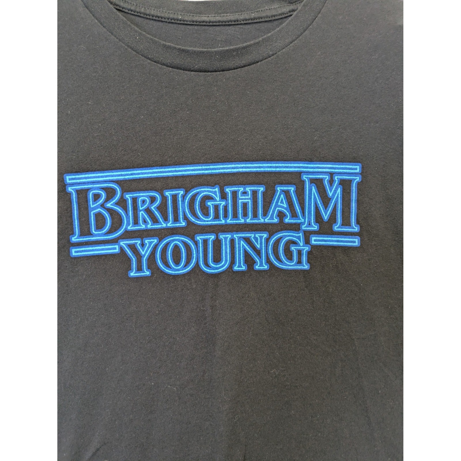 Brigham Supply Company T-Shirt Men's XL Black BYU Stranger Things Style Graphic gallery
