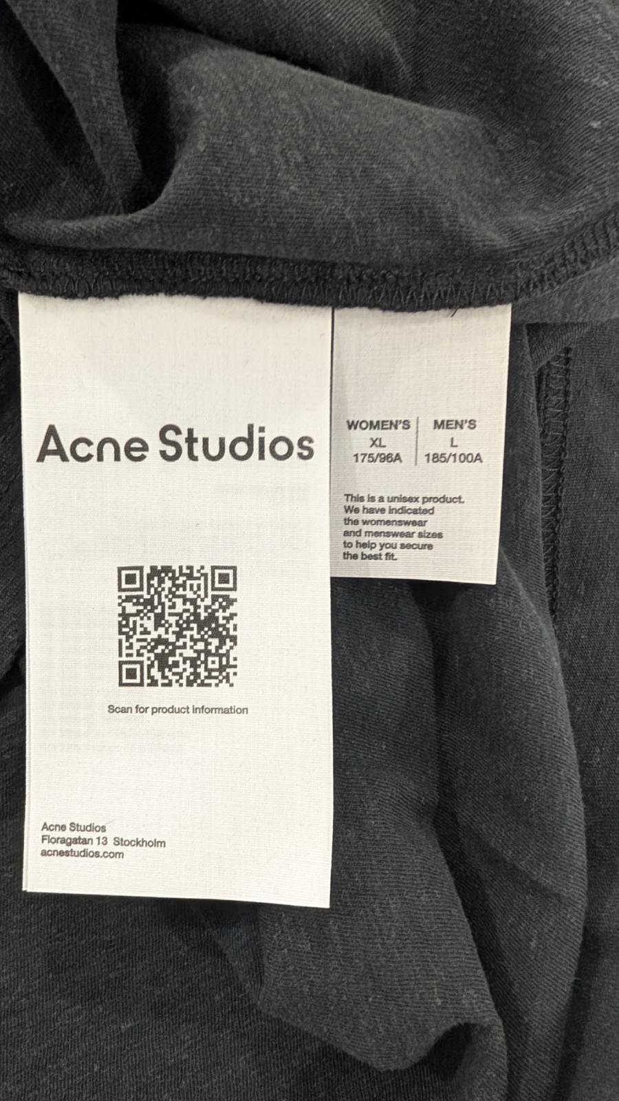 Acne Studios SS26 Stockholm 1996 Faded Black T-Shirt Oversized Men L XL NWT gallery