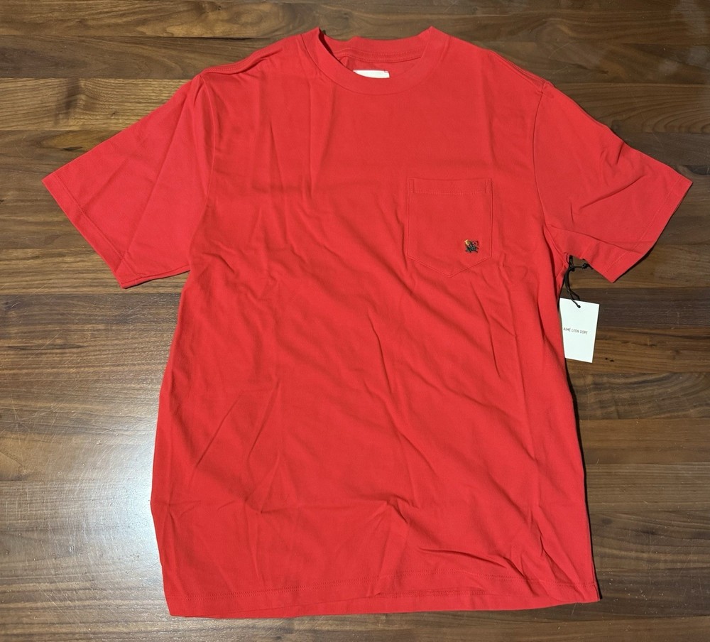 Aime Leon Dore ALD Crest Pocket Tee in True Red Men’s Sz Medium T-Shirt