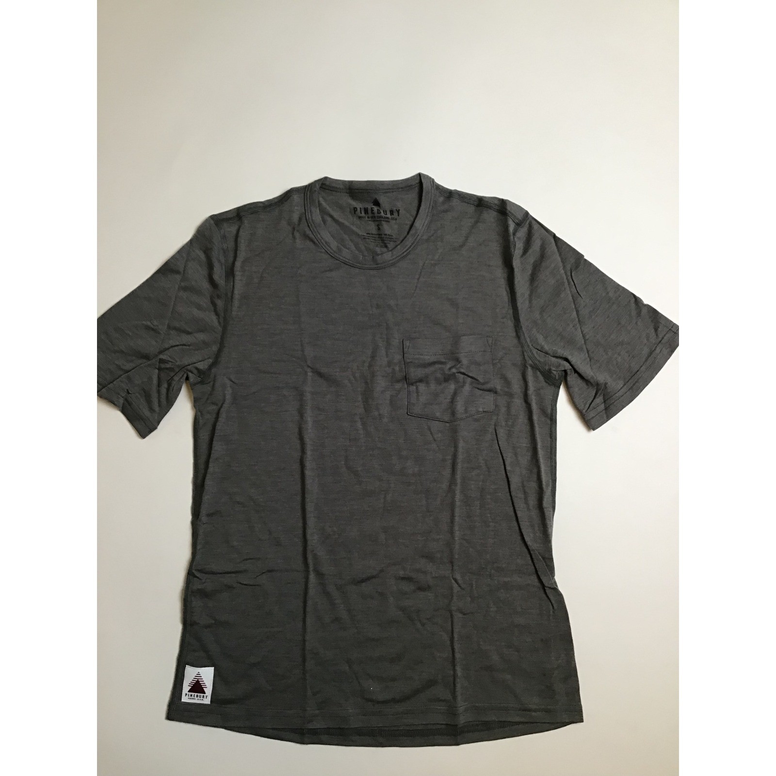 Pineburt Men's Gray Stone Summer Wool Short Sleeve Merino Wool Tee NWOT Size S gallery