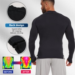 Men Compression Shirt Long Sleeve Athletic Fitness Quick-drying Breathable Tops