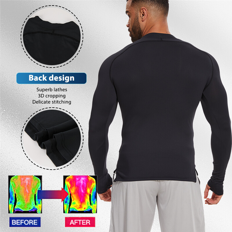 Men Compression Shirt Long Sleeve Athletic Fitness Quick-drying Breathable Tops gallery