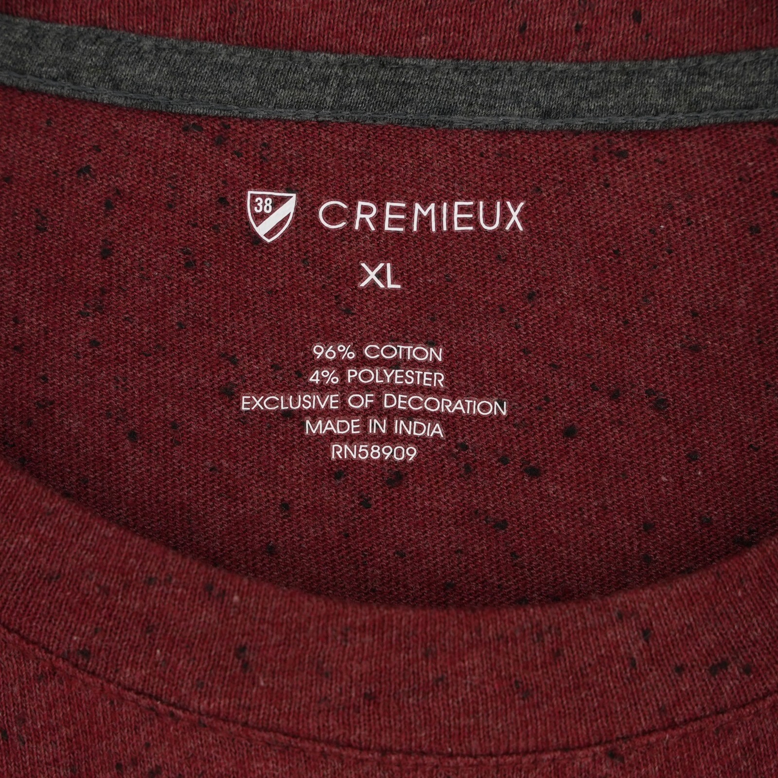 Cremieux Men's Long-Sleeve Shirt Crew Neck XL Red Black Specks NWT gallery