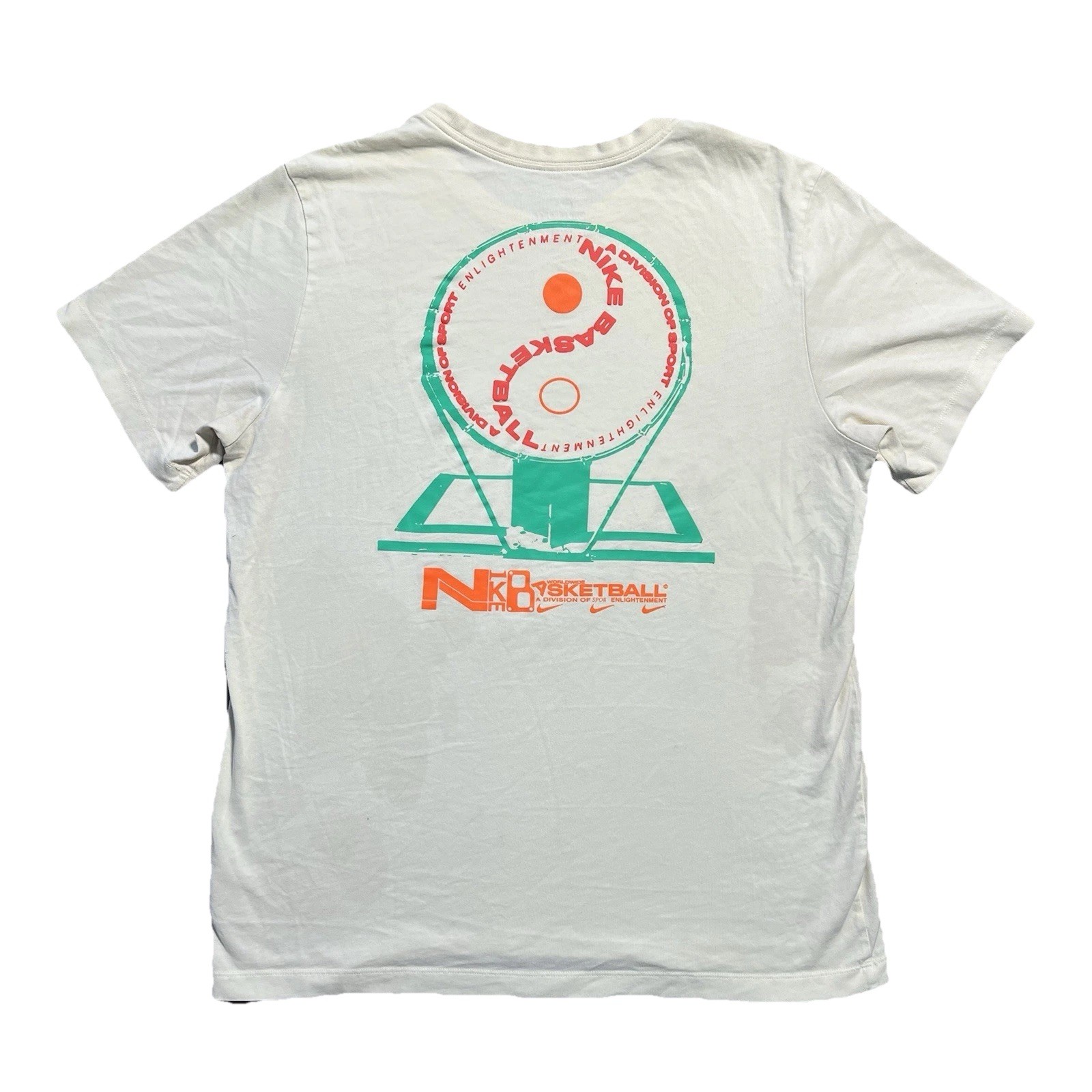 Nike Hoops Basketball T Shirt Mens L White Double Sided Swoosh gallery