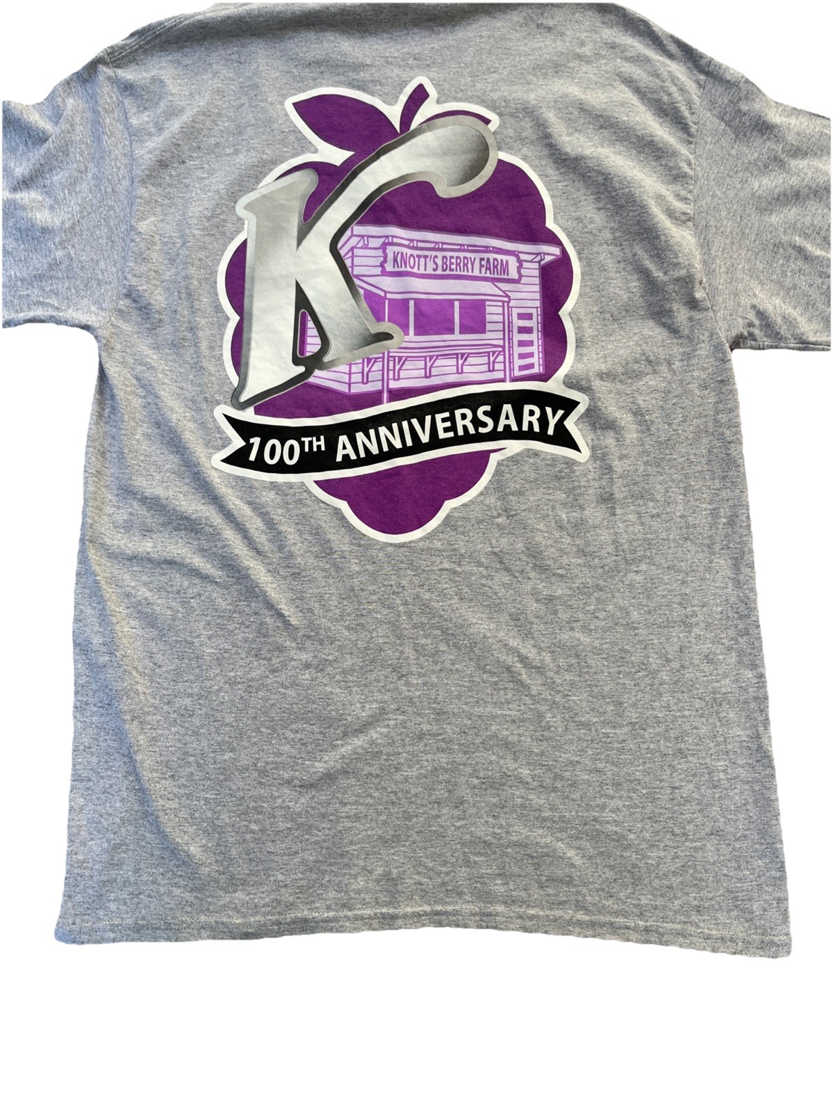 Knotts Berry Farm Gray 100th Anniversary T Shirt Adult Size L gallery