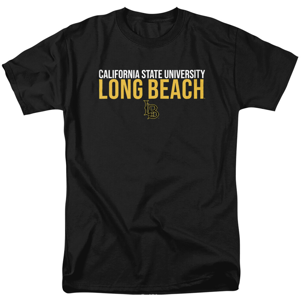 California State University Long Beach Adult T-Shirt Stacked, Black, S-5XL