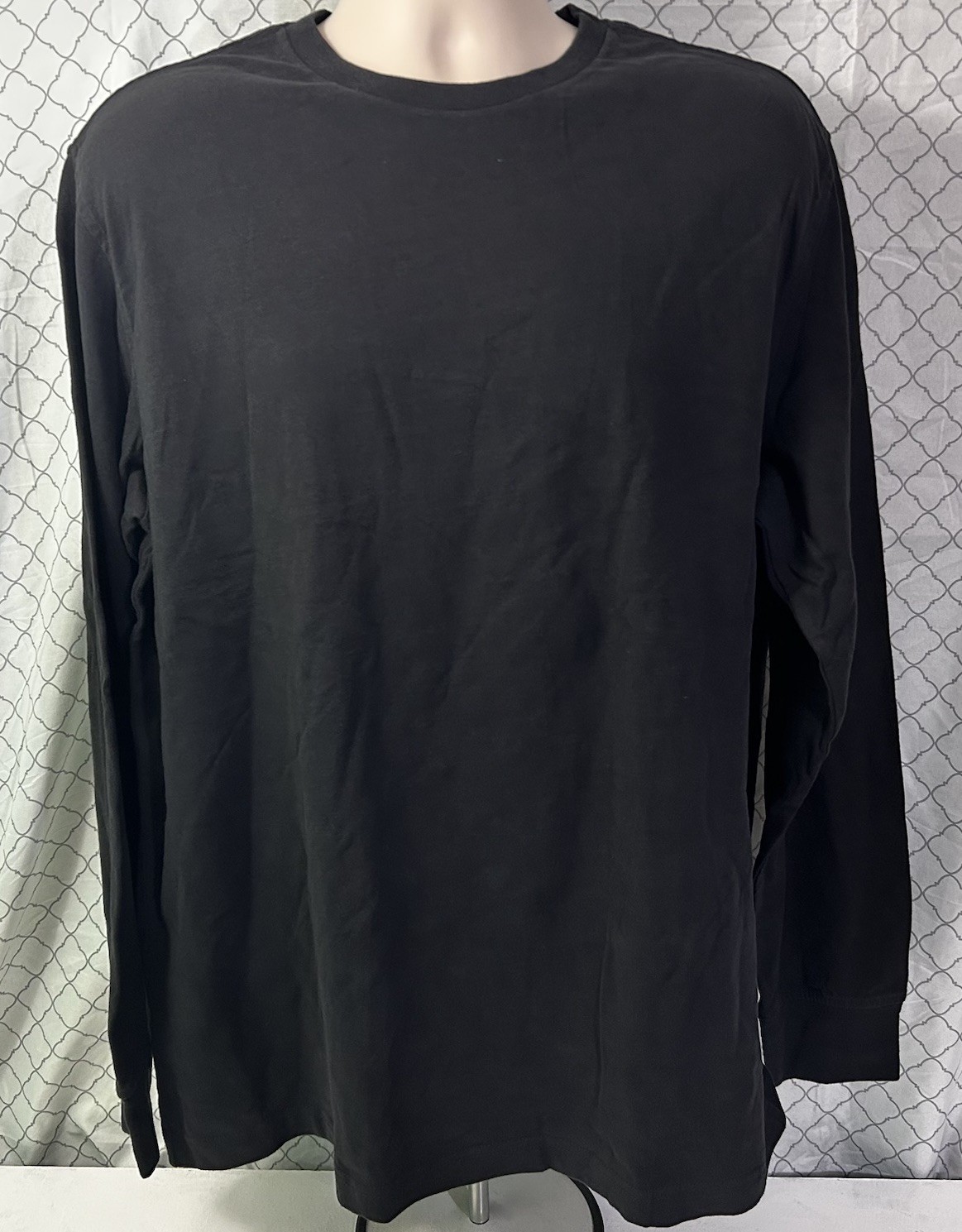 SADDLEBRED Long Sleeve T-Shirt Large Black NWT Solid Blank Plain Casual Dress