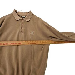 Sope Creek Black 1/4 Button-up Tan Fleece Polo Shirt Adult Size Large Taiwan