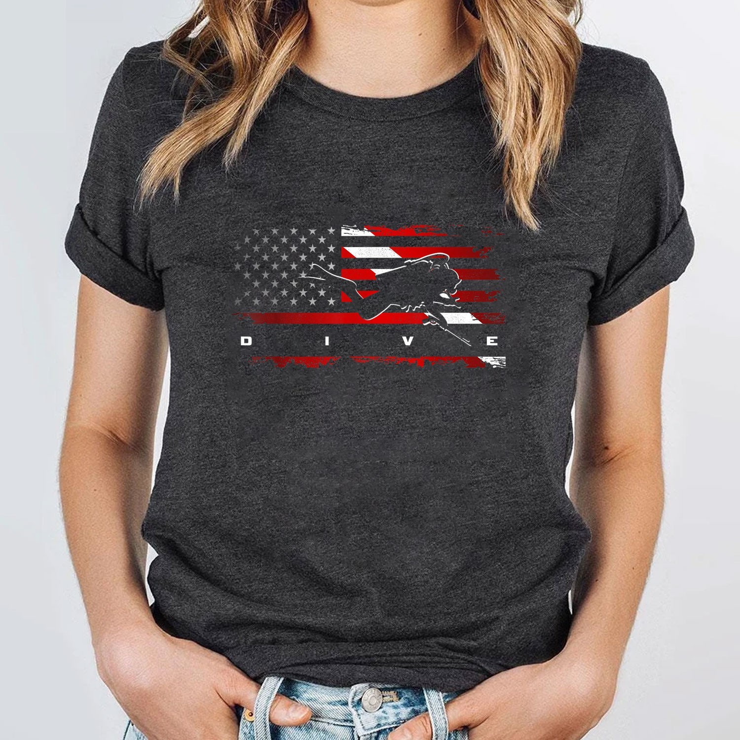 American Flag Scuba Diving T-Shirt Patriotic Scuba Diver Shirt gallery