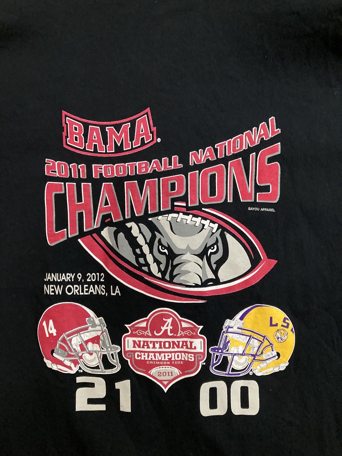 men Alabama Crimson Tide vintage 5xl 2011 National Champions 21-0 1st yr of B2B