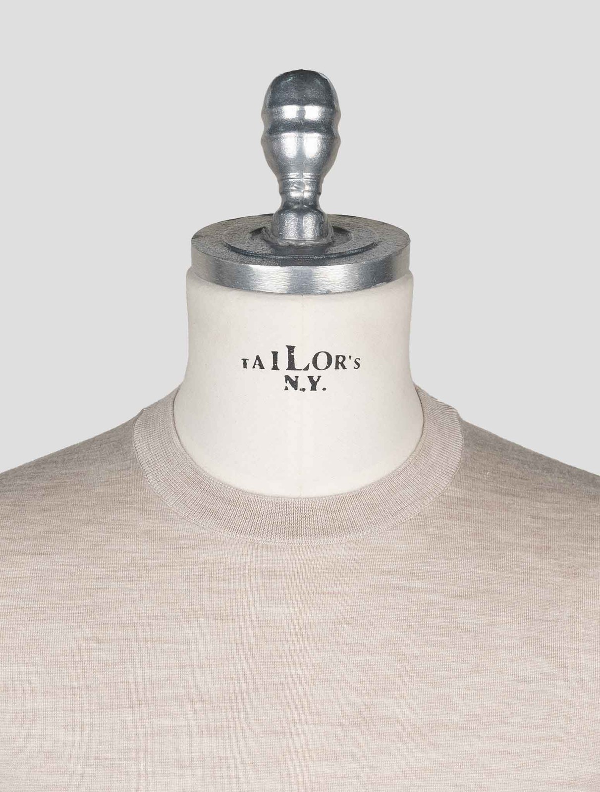 NEW ISAIA BEIGE WOOL SILK CASHMERE T-SHIRT EU 56 - US 46 - 2XL I147 gallery