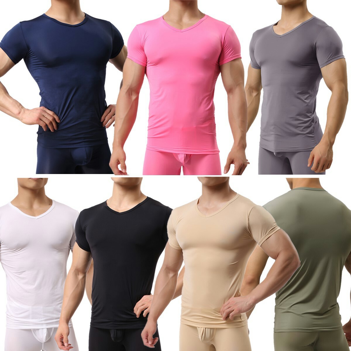 Men Undershirts T-Shirts Trouser Briefs Leggings Fitness Bodybuilding Underwear