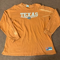 Nike Team Texas Longhorns Long Sleeve Shirt Mens XXL Orange Distressed NCAA