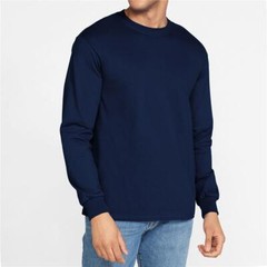 Gildan Mens Plain Long Sleeve Crew Neck Ultra Cotton T Shirts, Tops | S-2XL