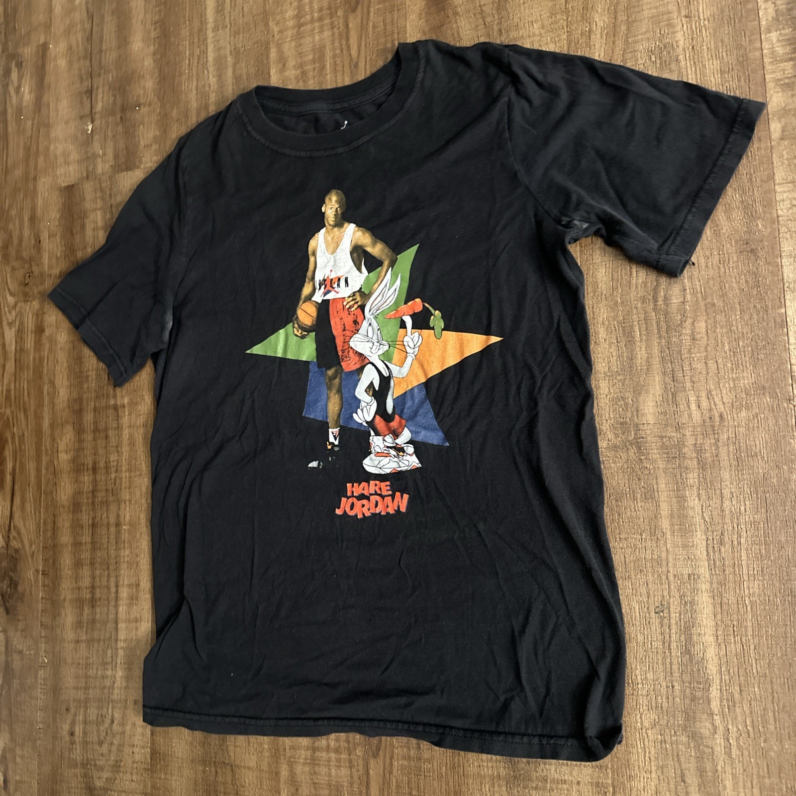 Hare Jordan Shirt Teen Size XL Space Jam Movie Black Michael Bugs Bunny Graphic gallery