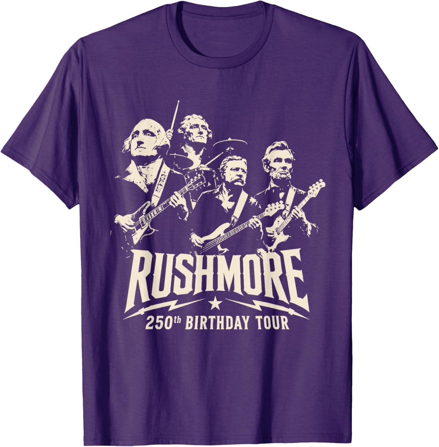 Funny Mount Rushmore 250th Birthday Tour Rockstar Graphic T-Shirt gallery
