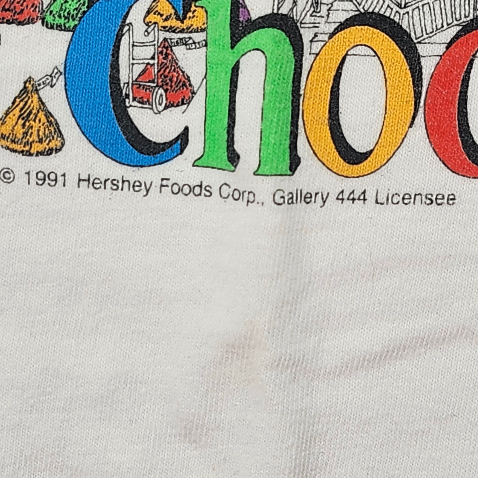 VTG 1991 Hershey’s Chocolate Factory T-Shirt ORIGINAL Sz Lg Statements B Johnson gallery
