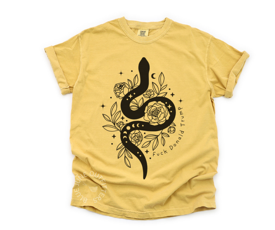 Subtle Witchy F***k Donald Trump Tee | Celestial Snake Anti Trump Tee | Feminist gallery